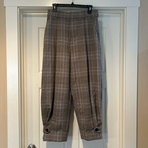 MOTF Women’s Plaid Pants with Ankle Buttons
